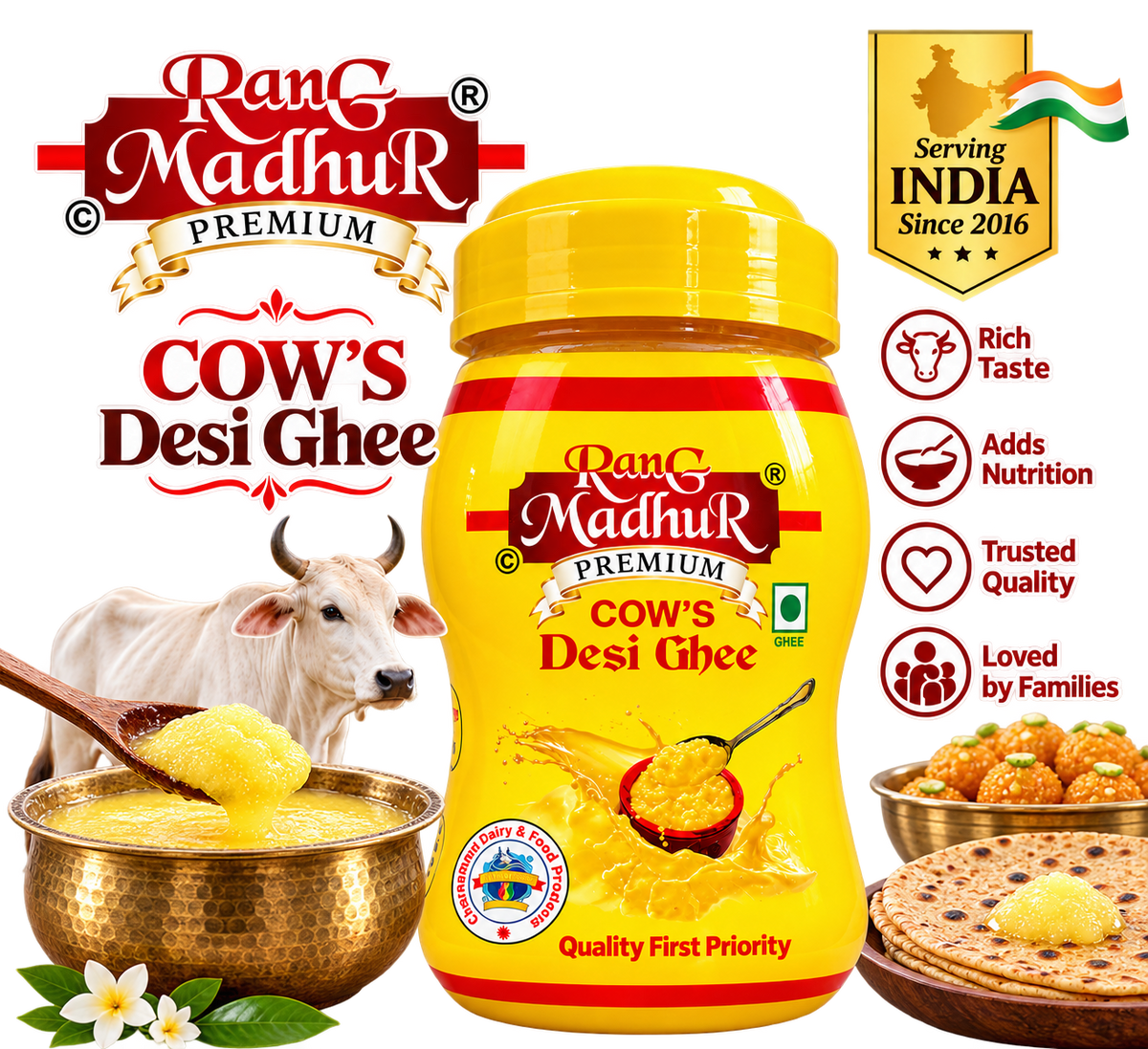 Rang Madhur Premium Cow's Desi Ghee | A Touch of Richness