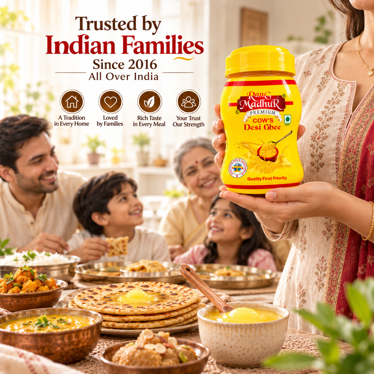 Rang Madhur Premium Cow's Desi Ghee | A Touch of Richness